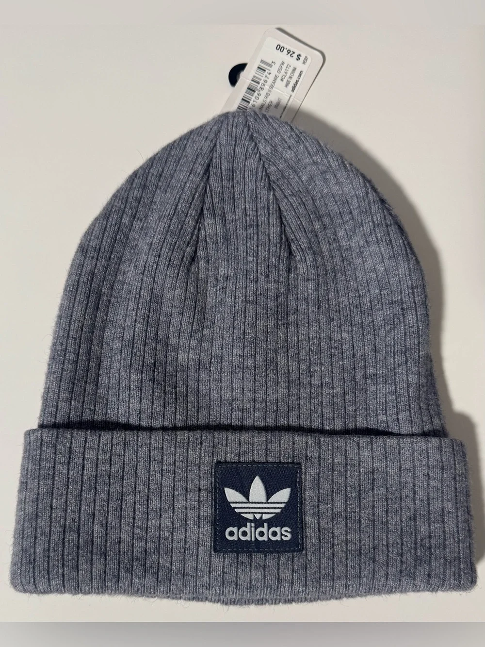 Adidas Beanie in Grey / White